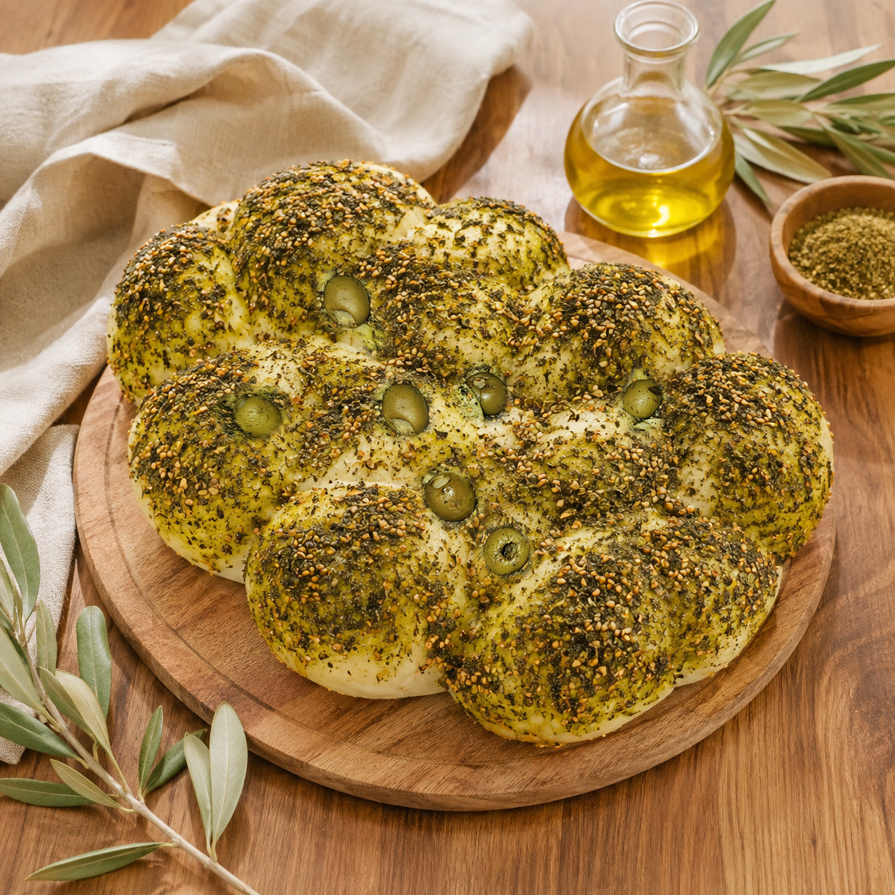 Lebanese Thyme (Zaatar) Bread W Olive