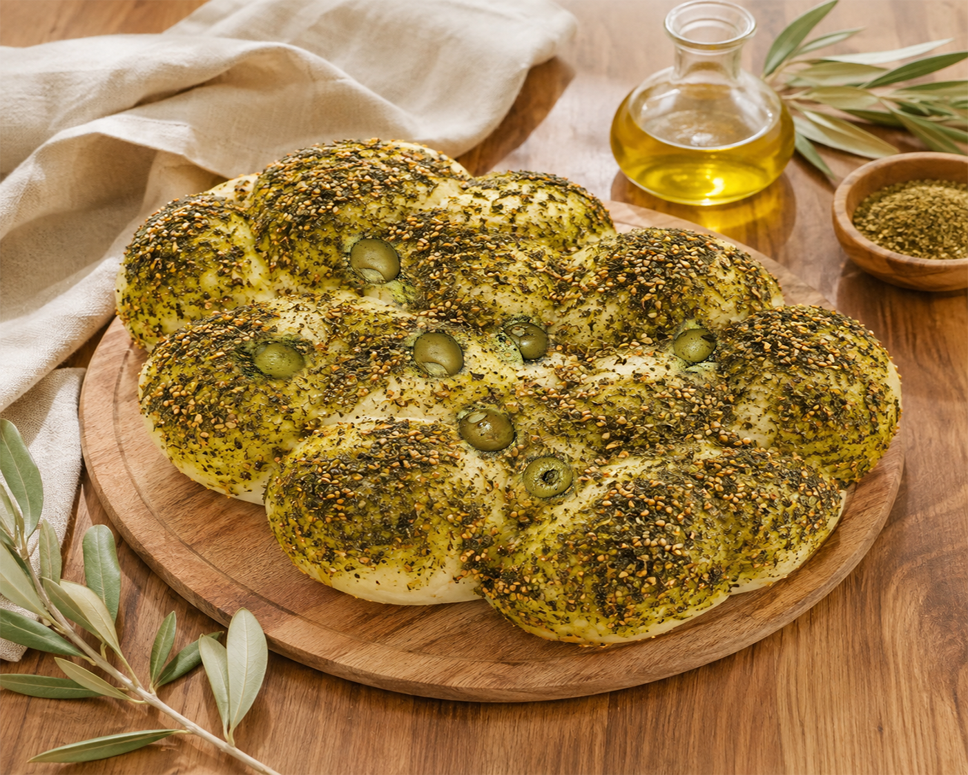 Lebanese Thyme (Zaatar) Bread W Olive