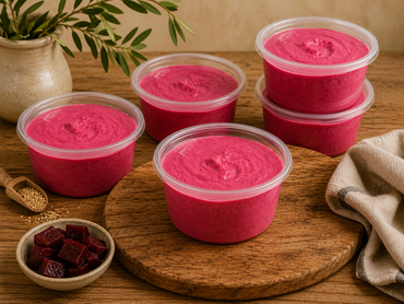Hummus w Beets - AVAILABLE AT FARMERS MARKET